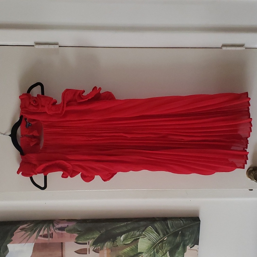 Red Ruffle Dress - Picture 4 of 13